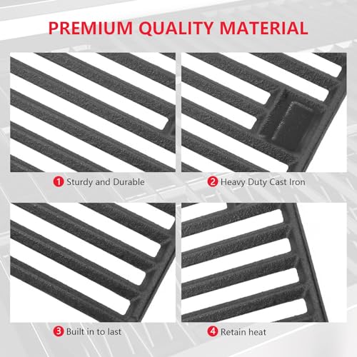 FlameDuty Cooking Grates Replacement Parts for Chargriller Gas Grill 2121,2123, 2222, 2828, 3001, 3030, 3725, 4000, 5050, 5252, 5650,9020,King Griller 3008, 5252,19 3/4" x 6 3/4" Each, 3 Pack