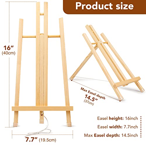 3 Pack 16 Inch Wood Easels, Easel Stand for Painting Canvases, Art, and Crafts, Tripod, Painting Party Easel, Kids Student Tabletop Easels for Painting, Portable Canvas Photo Picture Sign Holder