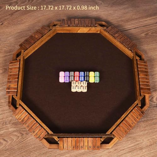Vamslove Shut The Box Dice Game for 8 Players Upgraded Wooden Board Table Math Game with 16 +6 Dices - Educational Game for Kids, Adultsâ€‚(Instruction Included)