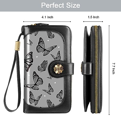 Coco Rossi Women Wallets Multi Card Case Wallet Clutch Wallet Card Holder Organizer Ladies Purse Wrist strap Purse, Pink Marble