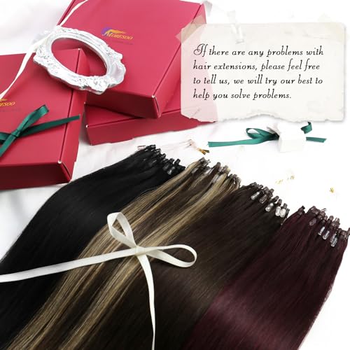 Moresoo U Tip Human Hair Extensions Brown Ombre Hair Extensions U Tip Keratin Hair Extensions Human Hair Balayage Dark Brown to Dark Brown and Dark Blonde U Tip Hair Extensions 16Inch 50G/50S