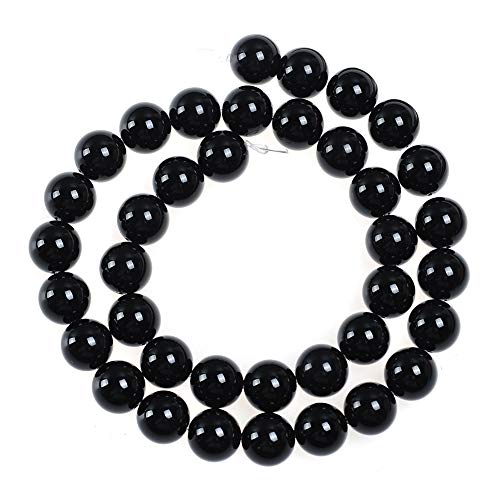Black Natural Agate Loose Beads 6mm Round Stone Beads for Making Bracelets Jewelry Approxi 62/pcs