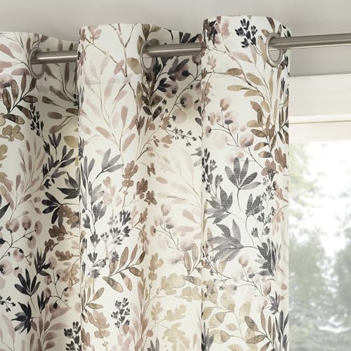 No. 918 Amelie Botanical Print Energy Saving Grommet Curtain Panel, 48" x 63", Blush