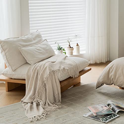 lifein Fall Throw Blanket for Couch-Soft Boho Bed Throw Blankets,Cozy Knitted Chenille Throw,Small Farmhouse Lightweight Blanket&Throw for Autumn,Woman,Bed,Chair,Sofa,Home Decor(Yellow/Gold,60 * 80")