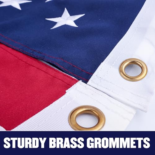 American Flags for Outside 3x5,Heavy Duty American Flag with Embroidered Stars, Outdoor US Flags All Weather Sewn Stripes/Brass Grommets USA Flag (Outdoor flag 3x5 ft)