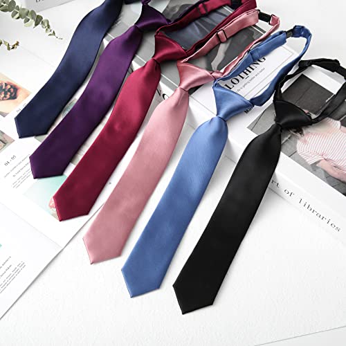 Kajeer Kids Boys Ties Neckties Adjustable - Pre-tied Toddler Tie Solid Color Buckle Ties for Boys Girls