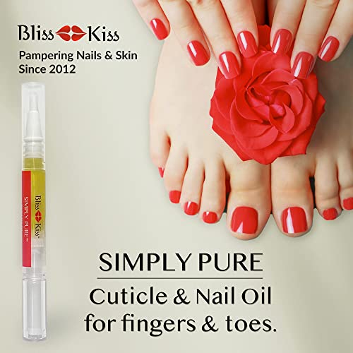 Bliss Kiss | 1 Crisp Fragrance | Nail Oil Cuticle Pen w/Vitamin E & Jojoba⏤Nail Strengthener Nail Growth Serum for Brittle Peeling Breaking Thin Nails