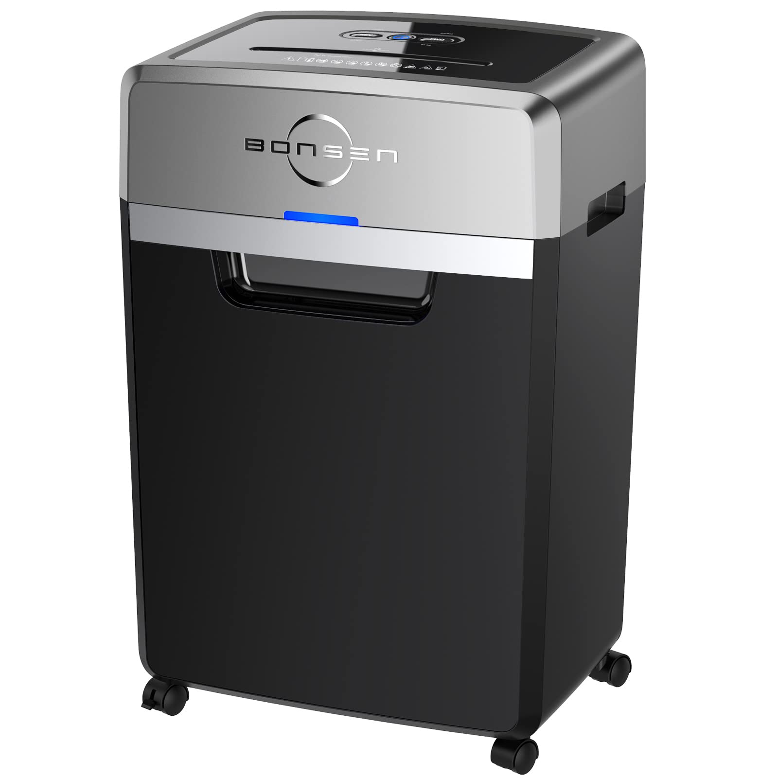 BONSEN Heavy Duty Paper Shredder, 24-Sheet Cross-Cut Shredder, 40-Min Continuous Running Time, Commercial Grade Shredder for Office, 9-Gallon Big Basket, 55dB Super Quiet, P-4 High Security (S3105)