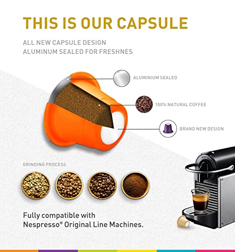 Bestpresso Coffee for Nespresso Original Machine 120 Aluminum pods Certified Genuine Espresso Verona Blend (High Intensity) Pods Compatible with Nespresso Original 60 Days Satisfaction Guarantee