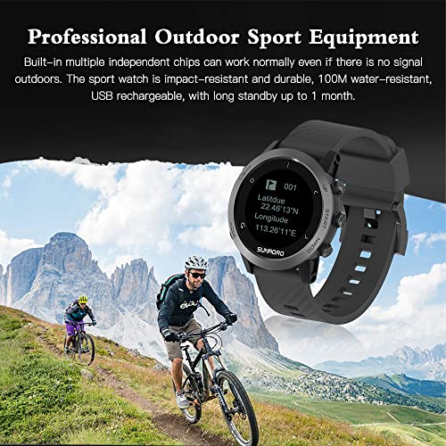 GPS Sports Watch Fitness Wrist Watch with Heart Rate Monitor 100M Water sistant for Running Swimming Cycle Climbing