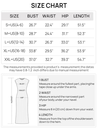 MEROKEETY Women's Cap Sleeve Rib Knit Maxi Dress Crew Neck Slim Fit Bodycon Summer Sweater Dresses, Apricot, S