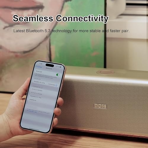 DOSS SoundBox Ultra Bluetooth Speaker with 2.1 Sound Channel Audio, 80W Superior Sound with Deep Bass, Two DSP Technologies, 18H Playtime, Bluetooth 5.3, Wireless Speaker for Home, Office, Room-Black