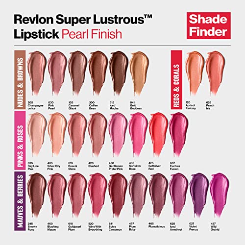 REVLON Lipstick, Super Lustrous Lipstick, Creamy Formula For Soft, Fuller-Looking Lips, Moisturized Feel in Reds & Corals, Peach Me (628) 0.15 oz