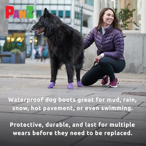 Pawz Dog Boots Pawz Protective Dog Boots To 4 Inch Large Purple - 12 Count
