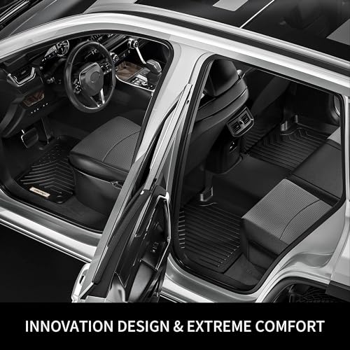 OEDRO Floor Mats Fit for 2022-2025 Hyundai Tucson (Not for Hybrid), Unique Black TPE All-Weather Tucson Floor Liners, Front and Second Row, Full Set Liners