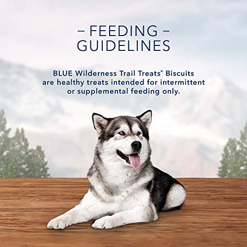 Blue Buffalo Wilderness Denali Biscuits High Protein Grain Free Crunchy Dog Treats, Wild Salmon, Venison, & Halibut 8-oz bag