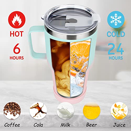 Sursip 30oz Insulated Mug With Lid and Straw,Stainless Steel Double-Walled Vacuum Tumbler,Keeps Cold up to 24 Hours,(Spraying Ceramic Process) BPA Free,Dishwasher Safe,Car Holder,Gift Choice(Orange)