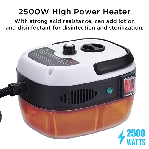 Ganggend Handheld Steam Cleaner，2500W Hand-Held High Pressure Portable Cleaning Machine with 3 Brush, High Temperature Steamer for Home Use, Kitchen, Furniture, Bathroom, Car (Red)