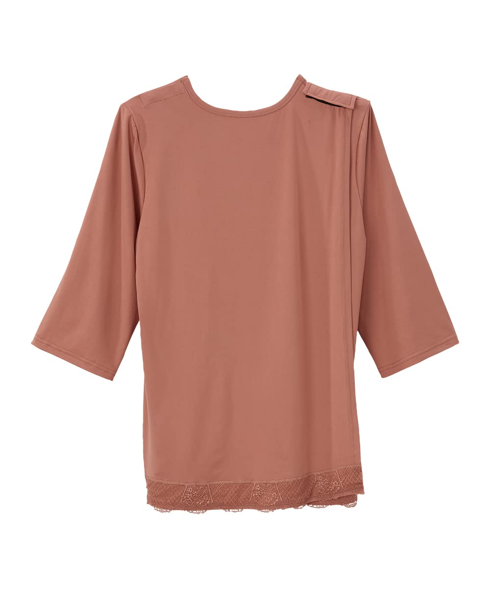 Women’s Open-Back Adaptive No-Peek Lace V-Neck Top - Rose Clay SMA