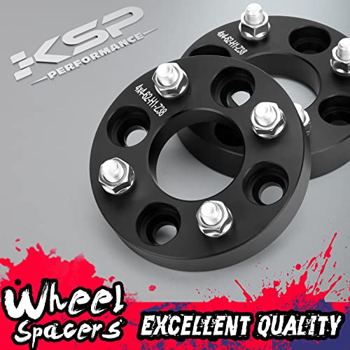 KSP 4x4 Wheel Spacers for Golf Cart, 1" ATV Wheel Spacer Fits for EZ GO EZGO Club Car, 25mm Thick 4x100 & 4x101.6mm Thread Pitch 1/2" x20 Hub bore 62mm, Black 4PCS