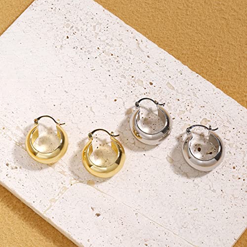 Elegance 11 designs Gold Hoop Earrings Chunky Huggie Thick Tiny Earrings For Women