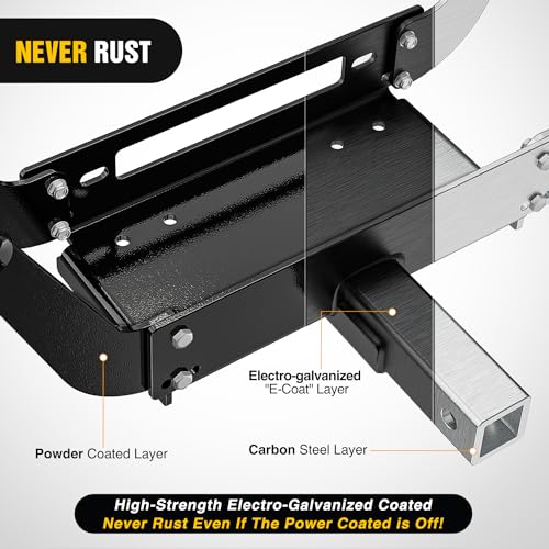 Nilight Winch Cradle Universal Mount Plate 10 x 4 1/2" Winch Bracket Winch Mounting 2 Inch Receiver Hitch 8000-13,000 Lb Capacity Recovery Winches Foldable, 2 Years Warranty