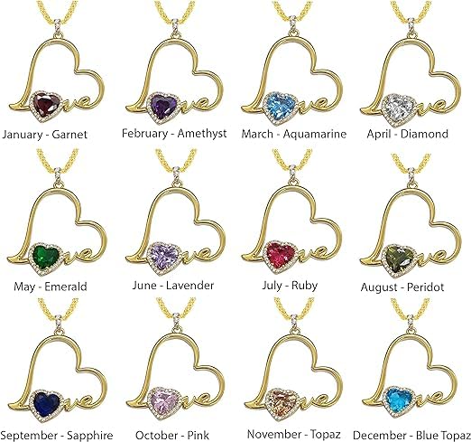 Blingoz Love Heart Pendant- Infinity Heart Birthstone Necklace for Women- 18k Gold, Rose Gold Filled With 925 Sterling Silver Necklace with Amethyst Heart Pendant- 18+2 Inch Chain