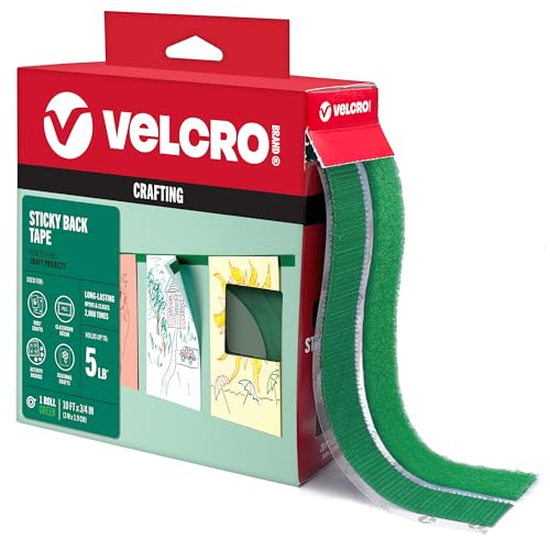 VELCRO Brand Colors | Blue Sticky Back Tape | 10ft Roll with Adhesive, Cut Strips to Length | Mount Classroom Décor, Create Seasonal Craft Projects | Organize Home or Office