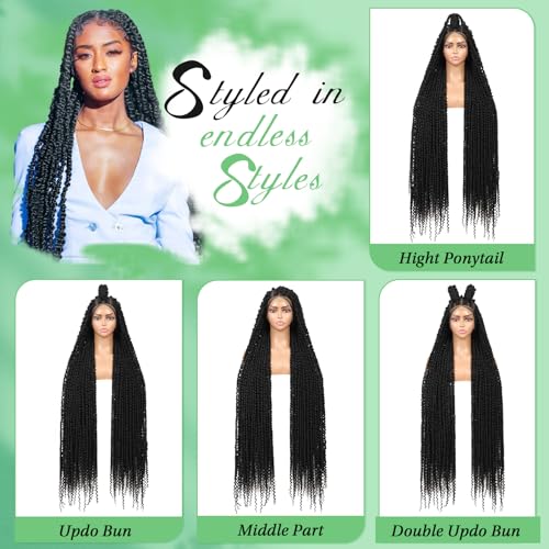 Youthfee 14" locs Braided Wigs for Women and Men Lace Front Braided Wig Knotless Short Black Bob Braid Wig Full Double Lace Braided Wigs with Baby Hair