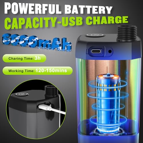 Spopal Portable Shower for Camping, [Long-Lasting] 6000mAh Rechargeable Camping Shower with Intelligent LED Display, 4 Spray Modes, IPX7 Waterproof Outdoor Shower Kit for Hiking, Travel, Car, Pet