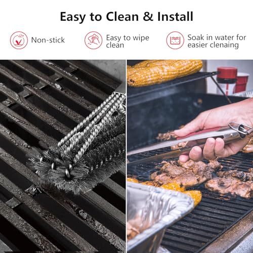 FlameDuty Cooking Grates Replacement Parts for Chargriller Gas Grill 2121,2123, 2222, 2828, 3001, 3030, 3725, 4000, 5050, 5252, 5650,9020,King Griller 3008, 5252,19 3/4" x 6 3/4" Each, 3 Pack
