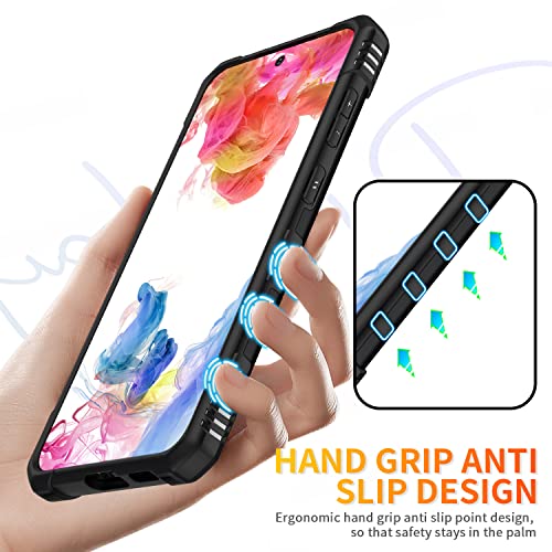 TORRTOWAY Case for Samsung Galaxy S23 Case Military Grade Drop Case with Kickstand Metel Ring Magnetic Holder Shockproof Protective for Galaxy S23 Phone Case (Black)