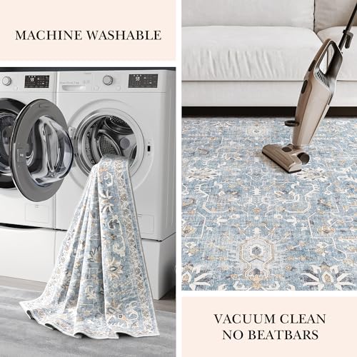 Valenrug Area Rug 5x7 - Machine Washable Rug, Stain-Resistant Living Room Rug, Home Decor Area Rug(TPR84-Red/Multi, 5'x7')
