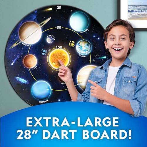 National Geographic Dart Board for Kids - Dart Ball Game Set with Lightweight 28" Reversible Dartboard and Sticky Balls in 4 Colors, Indoor Games for Kids, Kids Darts Game, Kids Dart Board