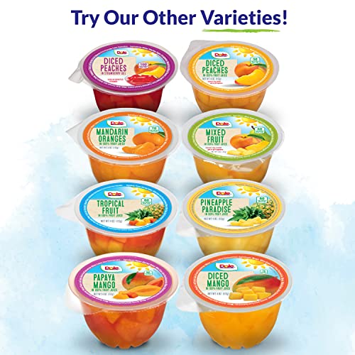 Dole Fruit Bowls Diced Mango in 100% Juice Snacks, 4oz 36 Total Cups, Gluten & Dairy Free, Bulk Lunch Snacks for Kids & Adults