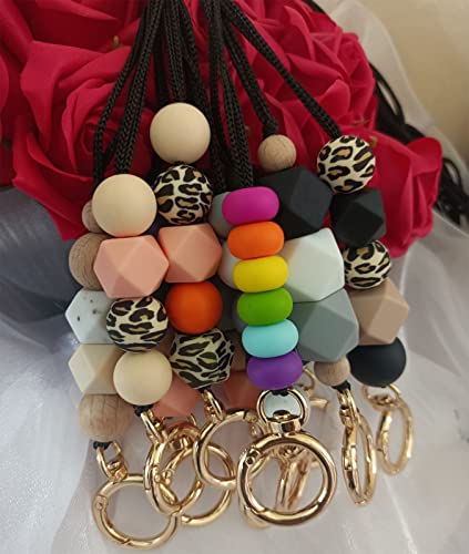 Cute Silicone Beaded Teacher Lanyard Necklace Key Lanyard Keychain Id Holder Teacher Lanyards for Id Badges and Keys for Women Employees Students