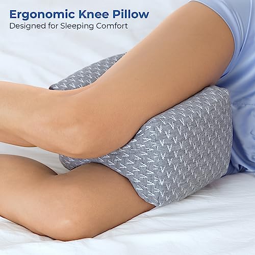 5 STARS UNITED Knee Pillow for Side Sleepers - Memory Foam Leg Pillow for Side Sleeping - Between Legs Pillow for Hip and Lower Back Pain - Sciatica Pain Relief