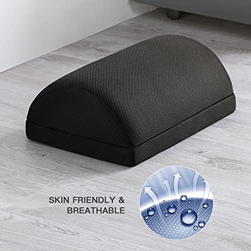 HUANUO Foot Rest for Under Desk at Work, Adjustable Footrest with 2 Height Options, Memory Foam Foot Stool for Under Desk, Foot Rest for Office, Home, Airplane, Travel - Office Accessories for PC