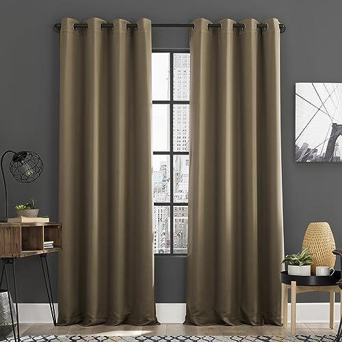 Sun Zero Soho Blackout Energy Efficient Grommet Curtain Single Panel, 54" x 63", White
