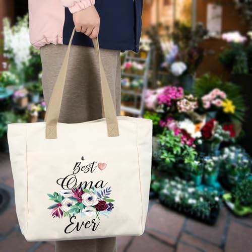 TSOTMO Oma Gift Best Oma Ever Tote Bag For Grandma Retirement Gift For Oma New Oma Gift (Oma TOTE)