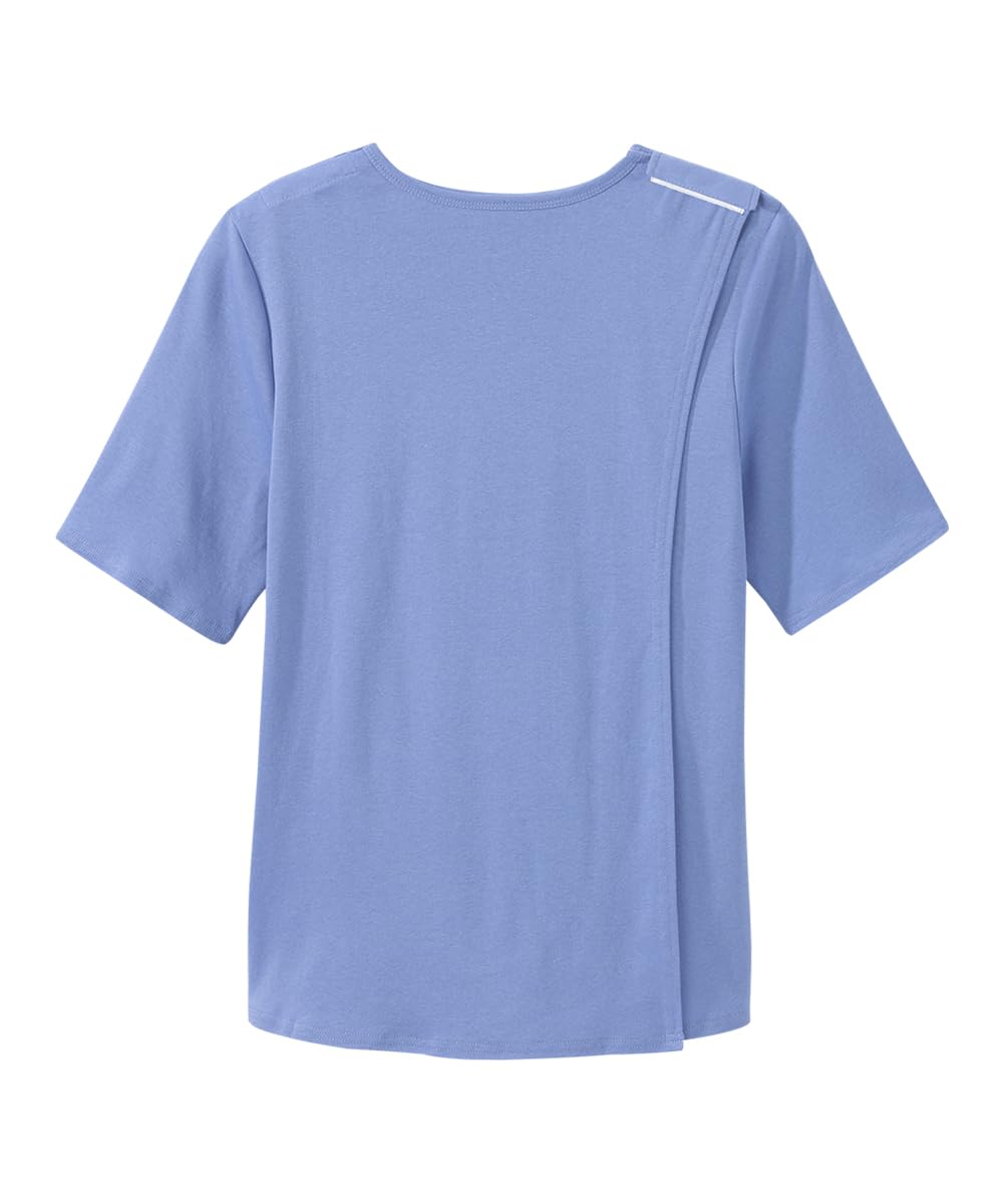 Women’s Open-Back Adaptive Solid Color Diamond T-Shirt - Sky XL