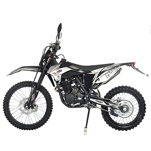 X-PRO Titan DLX 250cc Gas Dirt Bike Pit Bike Adult Bike,Big 21"/18" Wheels, Zongshen Engine! (Black)