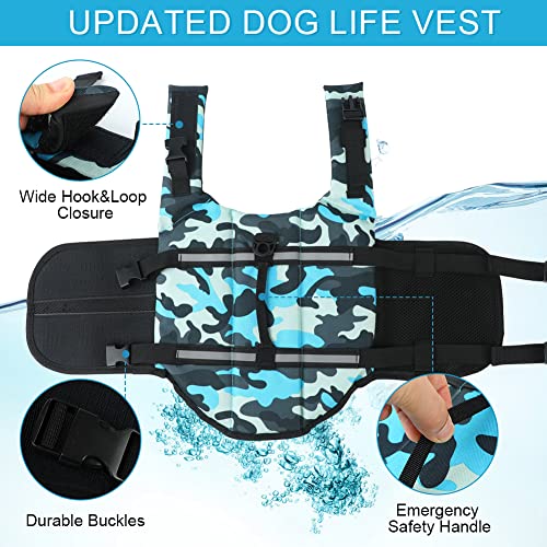 EMUST Dog Life Jackets, Dog Life Vests for Swimming, Beach Boating with High Buoyancy, Dog Flotation Vest for Small/Medium/Large Dogs, S, WhiteWhale