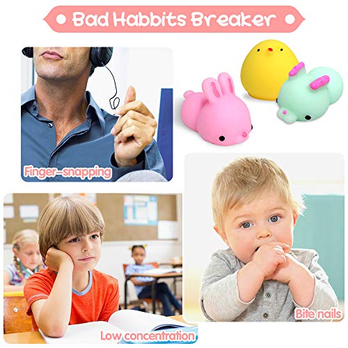 UMIKU 45PCS Mochi Squishy Toys Mini Squishy Kawaii Animal Squishies Gifts for Boys Girls Party Favors for Kids Cat Unicon Squishy Stress Relief Toys for Adult Random