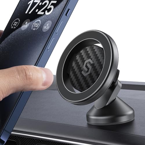 SYNCWIRE for MagSafe Car Mount - Flexible Rotation Magnetic Phone Holder for Car Dash, Strong Magnets Car Cell Phone Holder Mount Universal Compatible iPhone,Samsung,Pixel - MagSafe Car Accessories