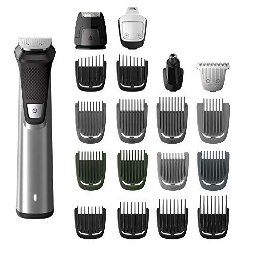 Norelco Philips Multigroomer All-in-One Trimmer Series 7000, 23 Piece Mens Grooming Kit, Trimmer for Beard, Head, Body, and Face, NO Blade Oil Needed, MG7750/49