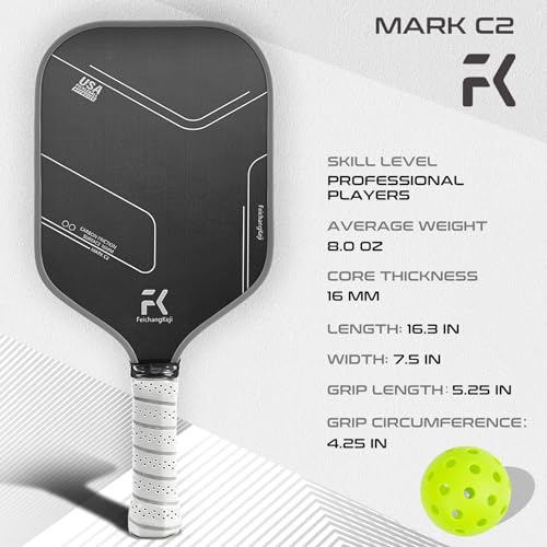 FeichangKeji Carbon Fiber Pickleball Paddle Pickleball Set Pickleball Paddles Set of 1 and 2 T700 Carbon Pickleball Paddle Pickle Ball Rackets 1 and 2 Pack 16mm Pickleball Racket