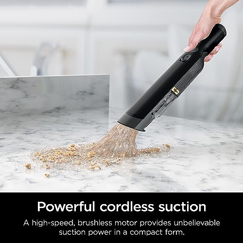 Shark WV201BK WANDVAC Cordless Hand Vac, Lightweight & Portable at 1.4 lbs. with Powerful Suction, Charging Dock, One-Touch Empty for Car & Home,Mattress,Duster Crevice Tool Included,Black(Pack of 1)