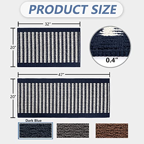 Timo Kitchen Runner Rug, 20"x32" +20"x63" Non Slip Rubber Backing Hallway Runner Rug, Absorbent Machine Washable Low Profile Small Runner Rug for Hallways Bedroom Entryway Laundry Room, Grey