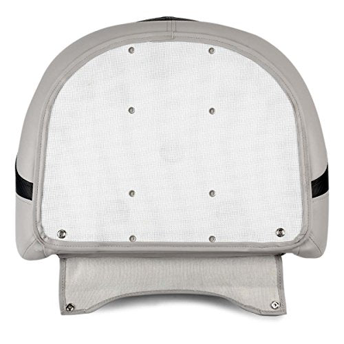 Leader Accessories Two Tone Captains Bucket Seat Boat Seat Premium Sports Flip Up Boat Seat(Light Grey/Black,Dark Red Piping)